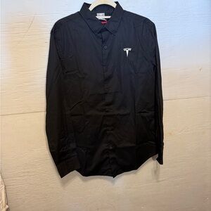 Tesla black button down shirt